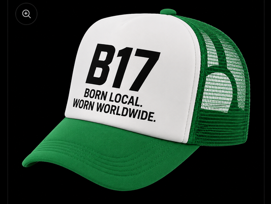 B17 PRINT TRUCKER HAT [WHITE/GREEN]